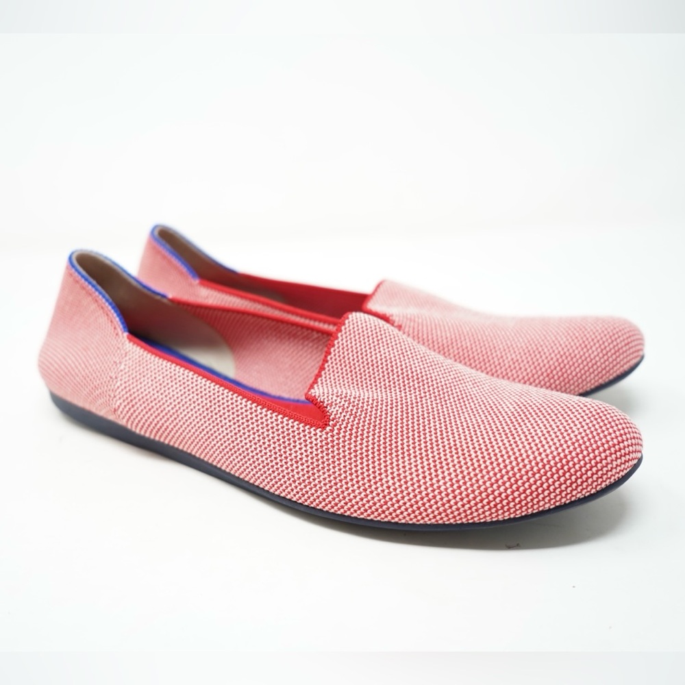 RARE RETIRED Rothy's The Loafer Women US 8 Red White Flats Shoes